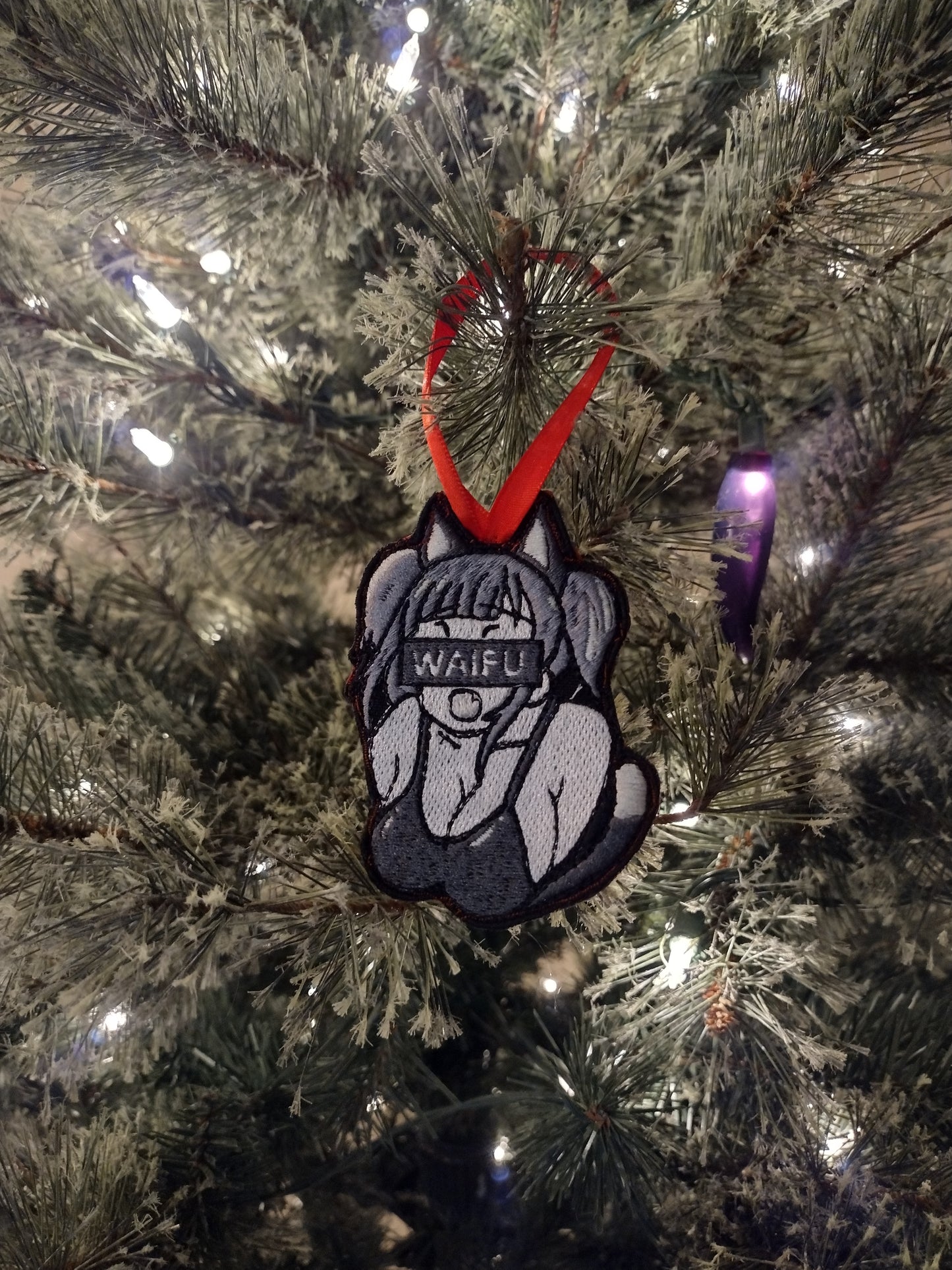 Embroidered lewd waifu cat girl patch