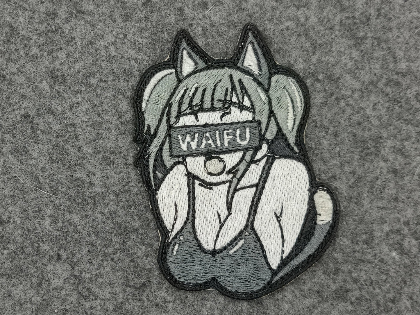 Embroidered lewd waifu cat girl patch