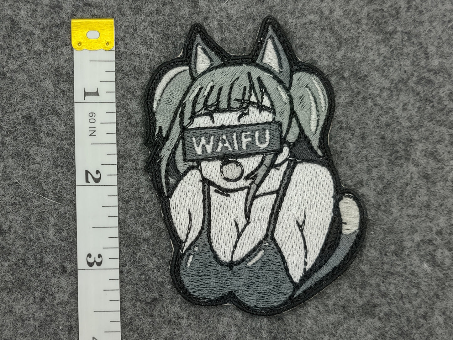 Embroidered lewd waifu cat girl patch