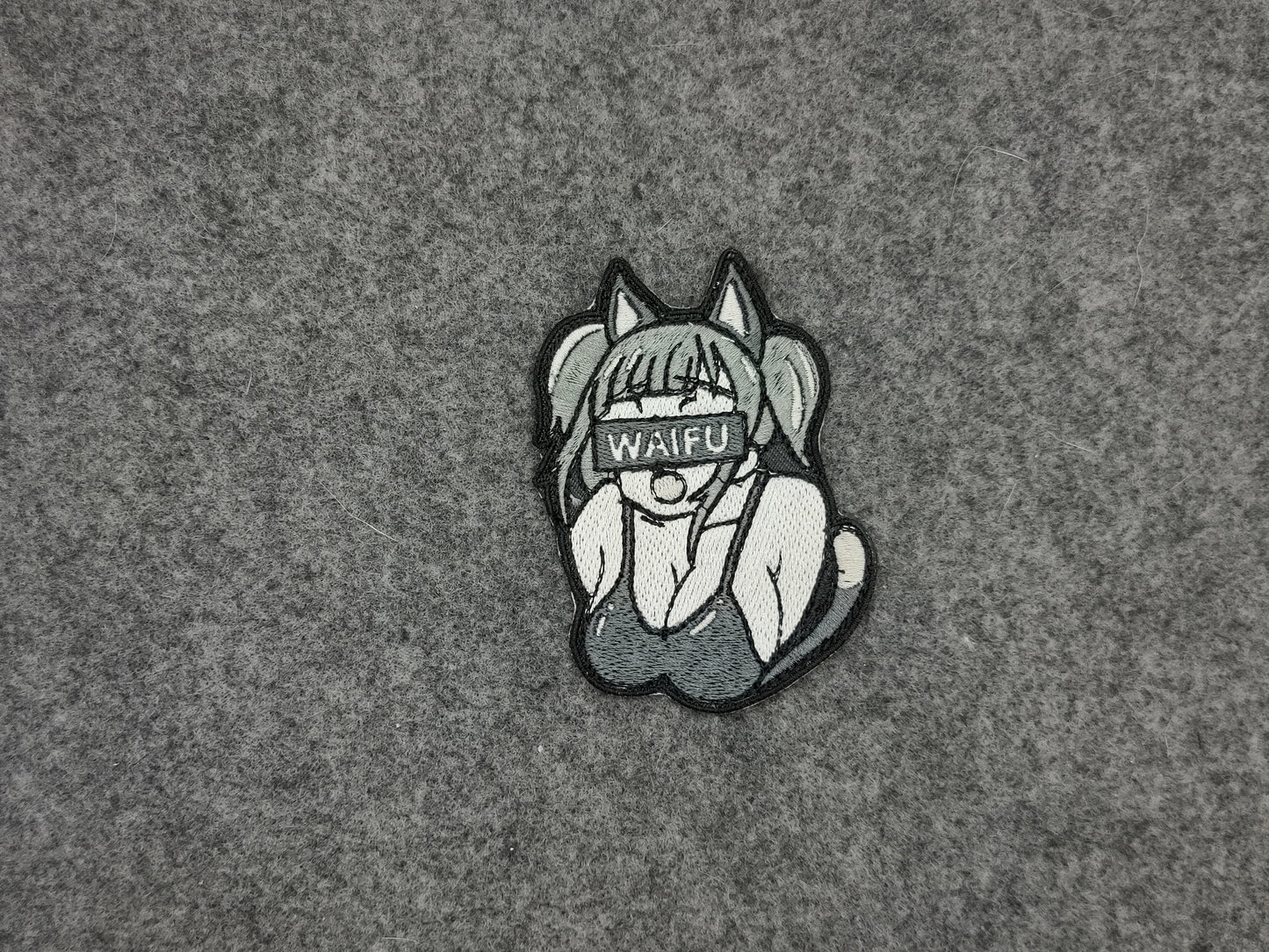Embroidered lewd waifu cat girl patch
