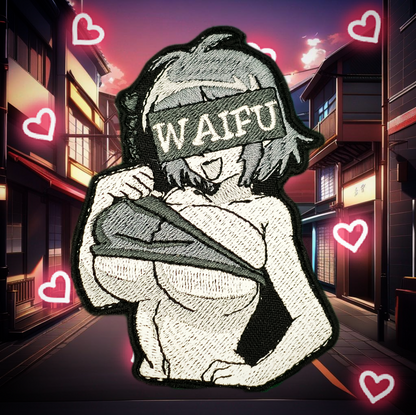 Anime waifu embroidered patch