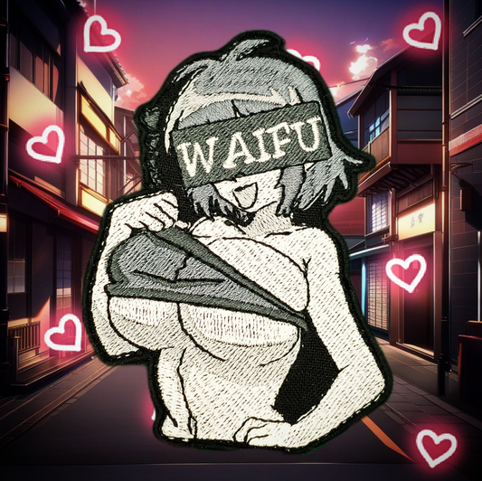 Anime waifu embroidered patch