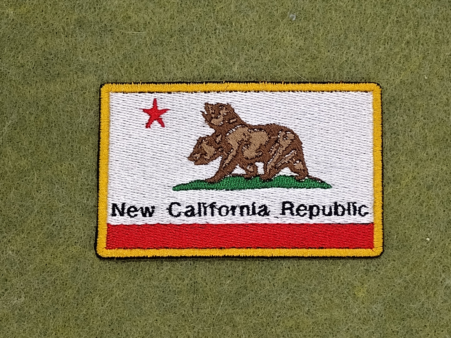 new california republic fall out flag patch  iron on or hook and loop V1