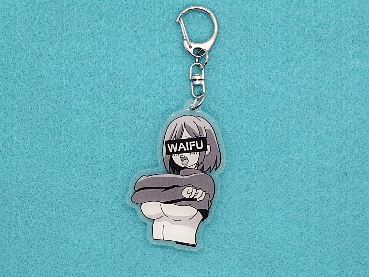 Anime waifu undershirt keychain