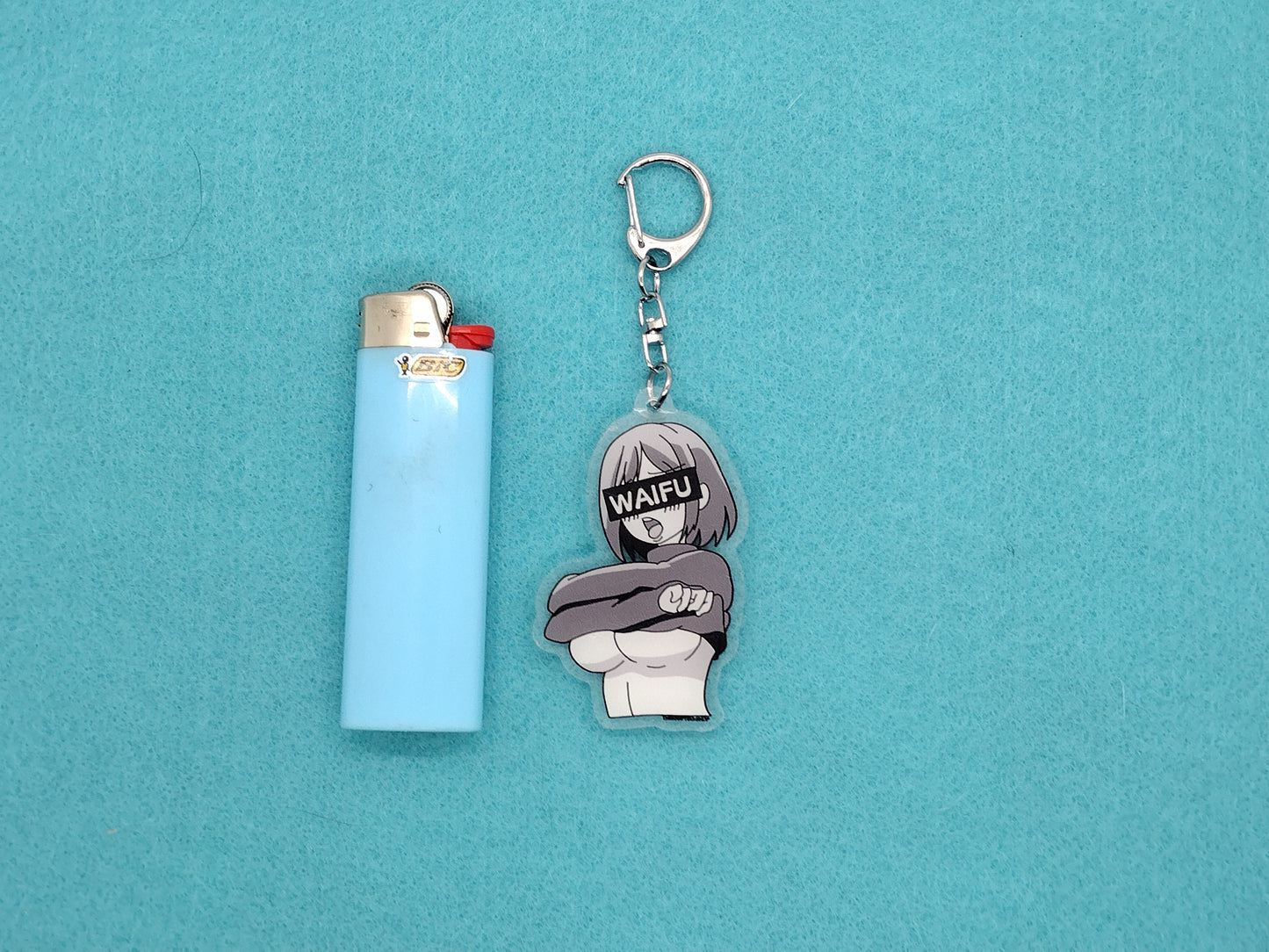 Anime waifu undershirt keychain