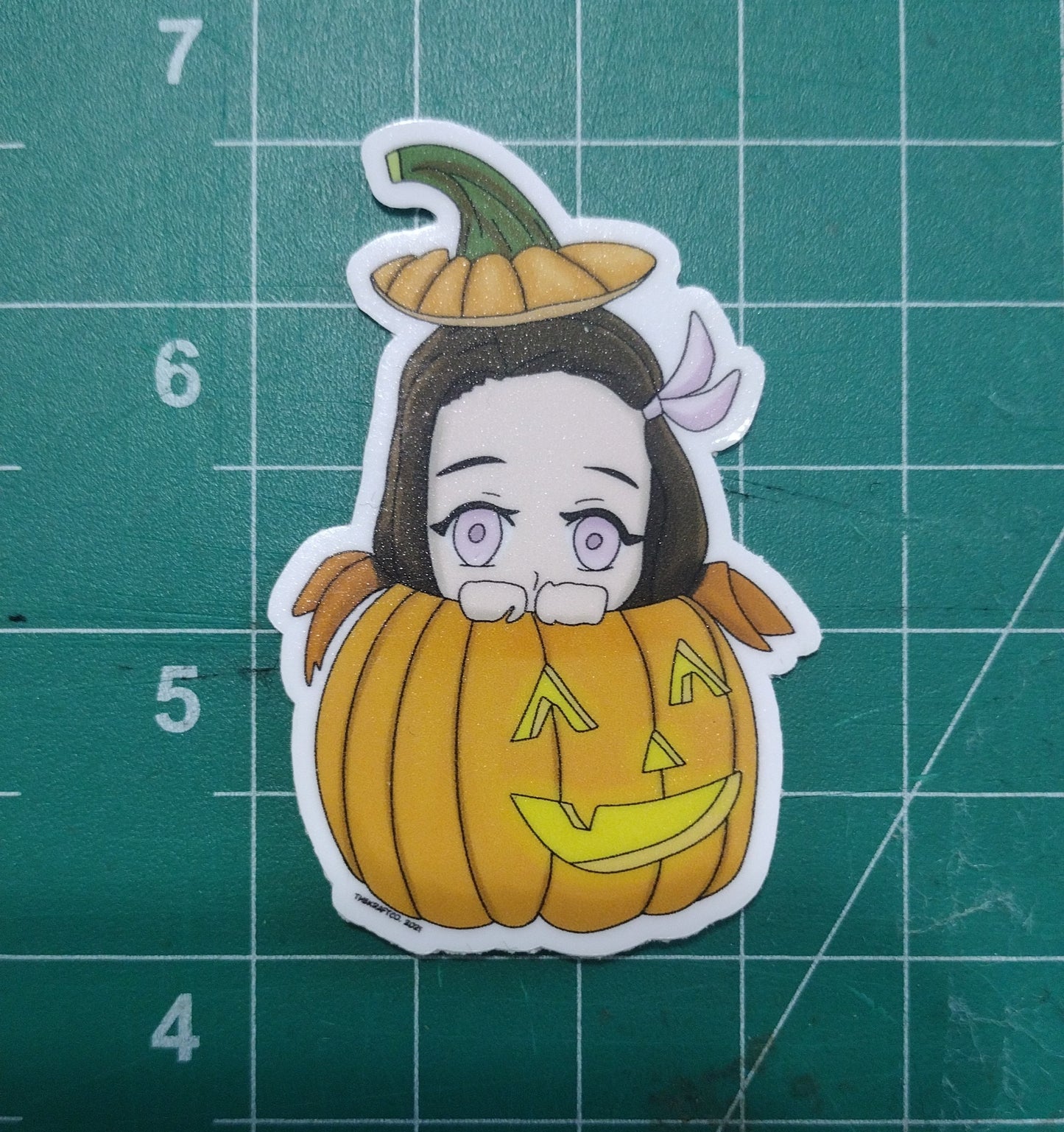 Nezuko pumpkin stickers