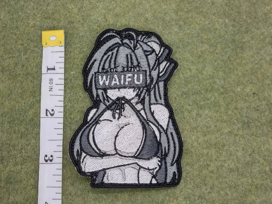 WAIFU anime girl lewd embroidered patch