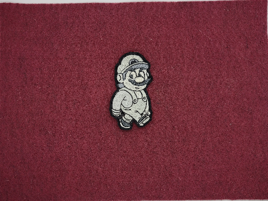 Glow in the dark Mario arm embroidered patch troll joke