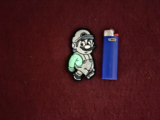 Glow in the dark Mario arm embroidered patch troll joke