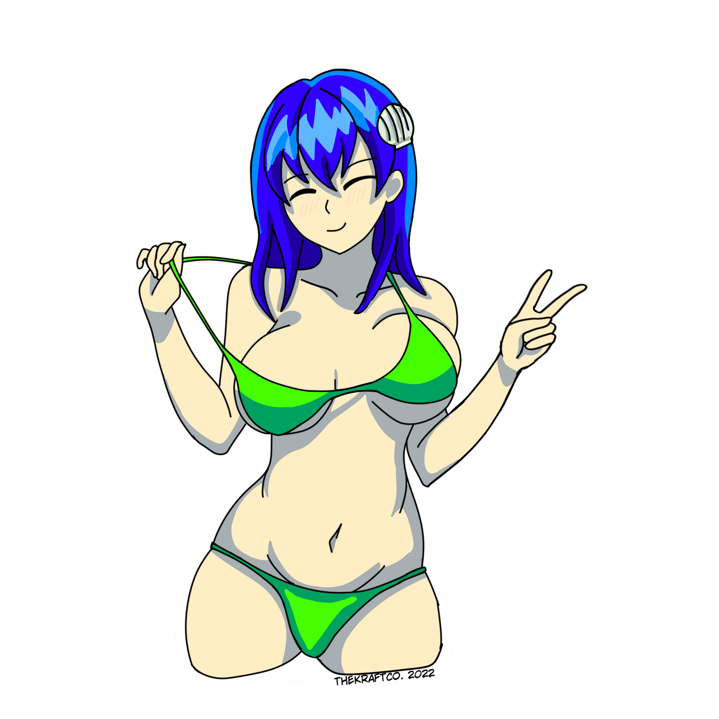 Summer bikini girl sticker