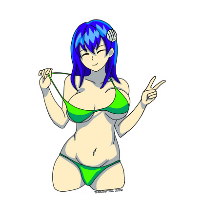 Summer bikini girl sticker