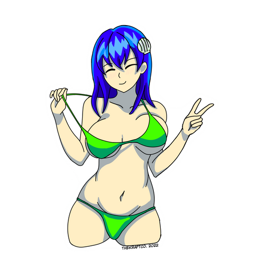 Summer bikini girl sticker