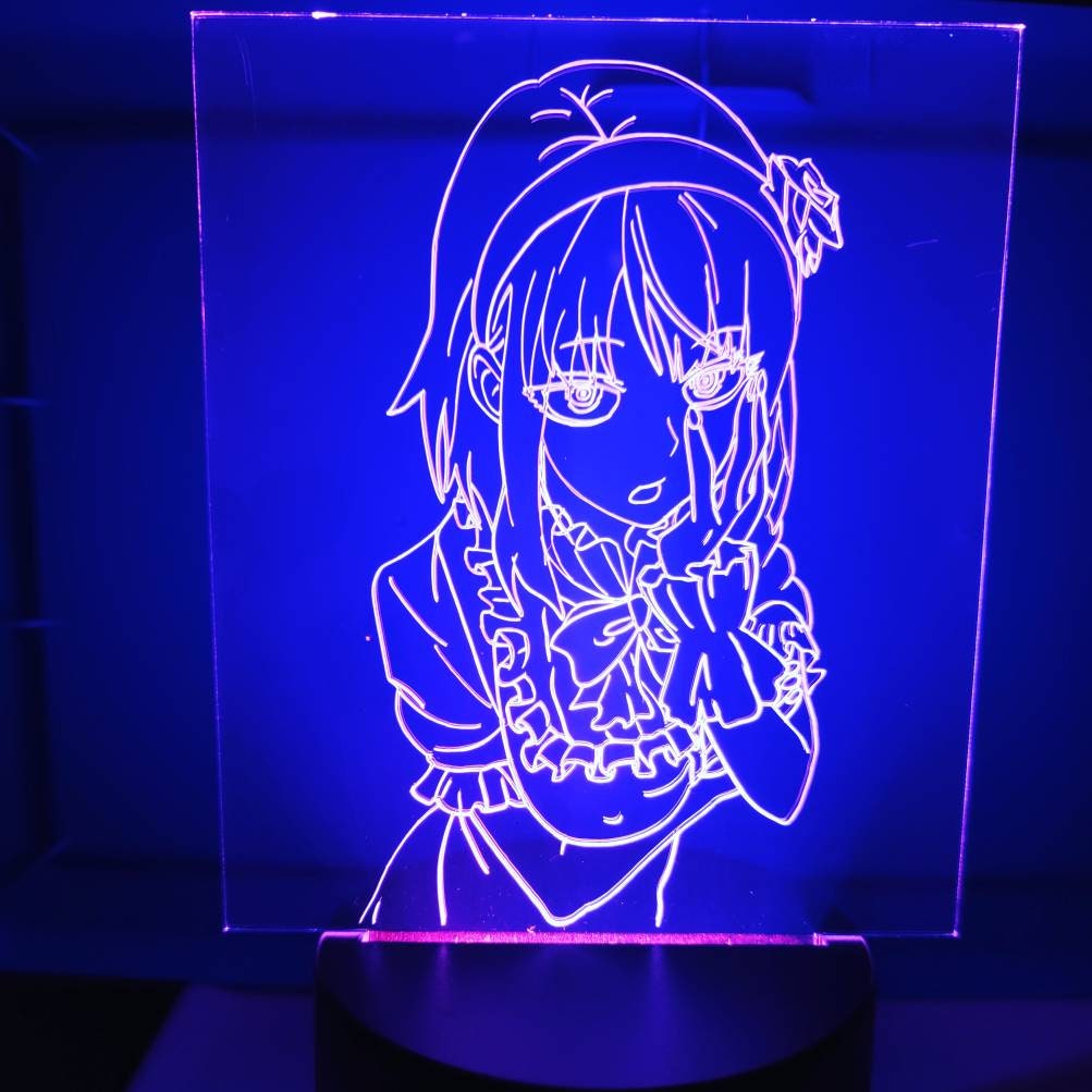 anime  girl acrylic 3d light