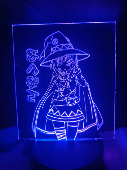 Anime girl megumin acrylic light 3d light