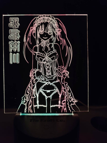 Kurumi nightmare anime girl acrylic 3d neon desk light