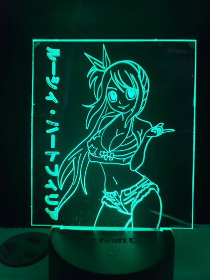 Anime girl Lucy acrylic 3d light.