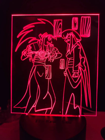 Ryoko and ayeka facing off 3d acrylic light