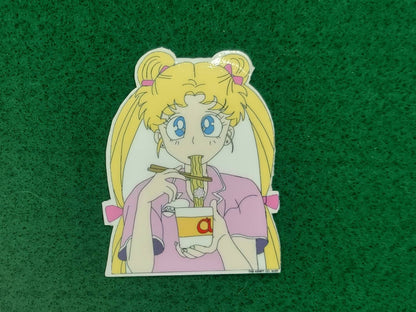 Sailor moon eating ramen noodles sticker