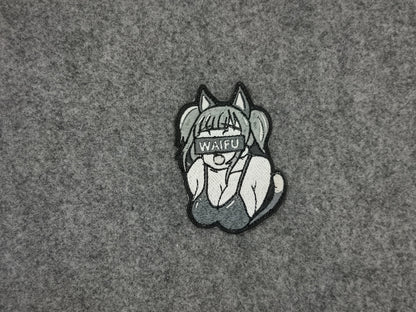 Embroidered lewd waifu cat  girl patch