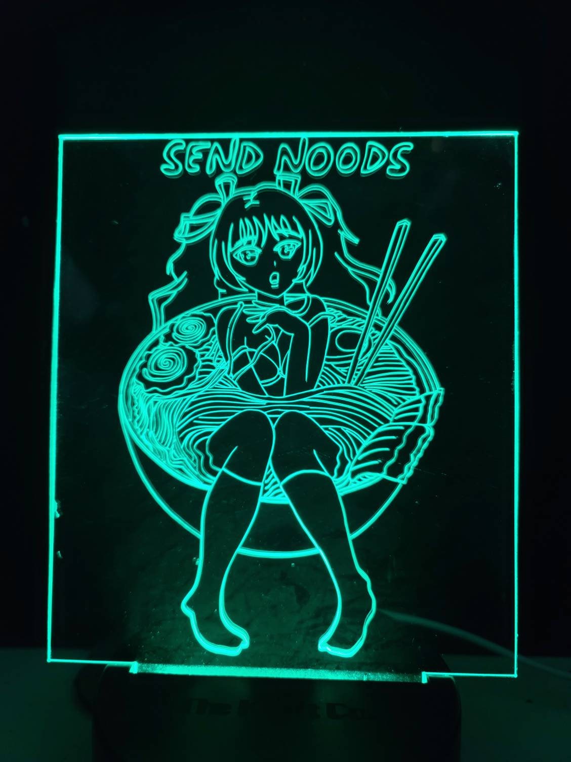 send noods ramen noodles anime girl engraved acrylic light