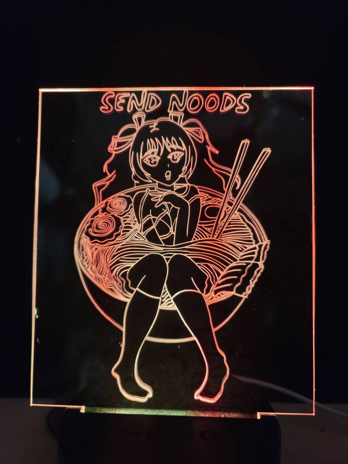 send noods ramen noodles anime girl engraved acrylic light