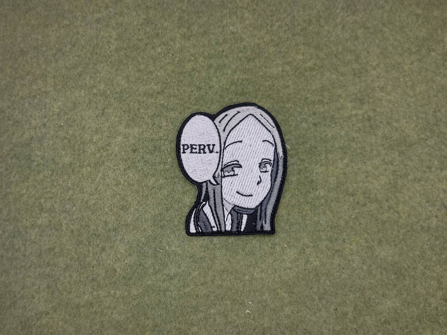 anime meme girl perv embroidered patch