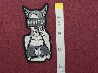 Miss kitty anime waifu embroidered patch