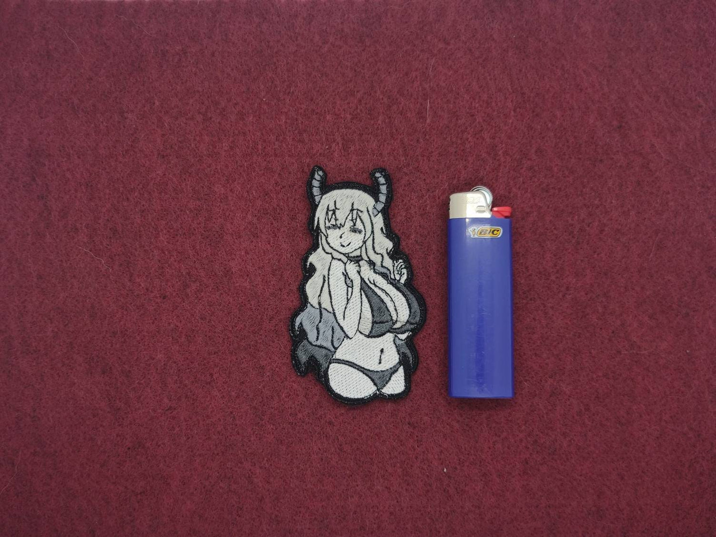 lucoa lewd embroidered patch iron on or hook and loop